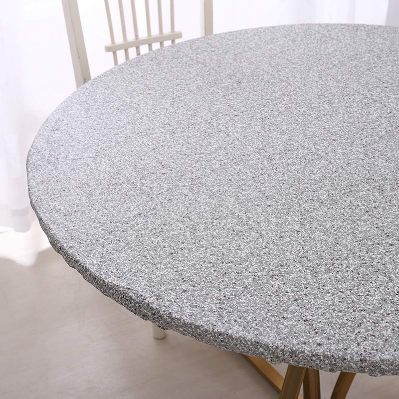 Walrus Round Vinyl Fitted Tablecloth with Flannel Backing Elastic Edge Design Table Cover Waterproof Oil-Proof PVC Table Cloth Stain-Resistant Best for 45"-56" Round - Image 5